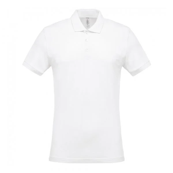 Polo piqué manches courtes homme Kariban blanc