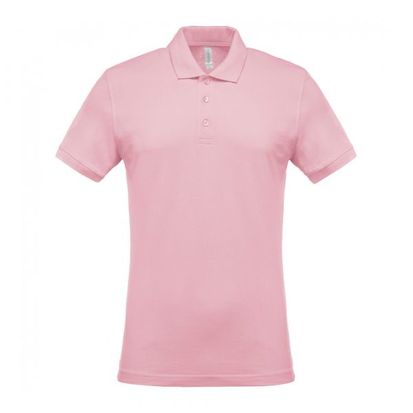 Polo piqué manches courtes homme Kariban rose pale