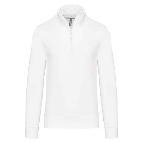 Sweat-shirt col zippé Kariban blanc