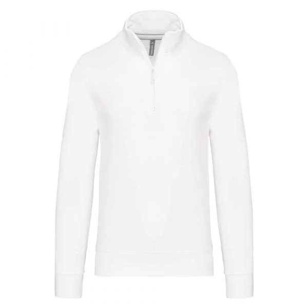 Sweat-shirt col zippé Kariban blanc