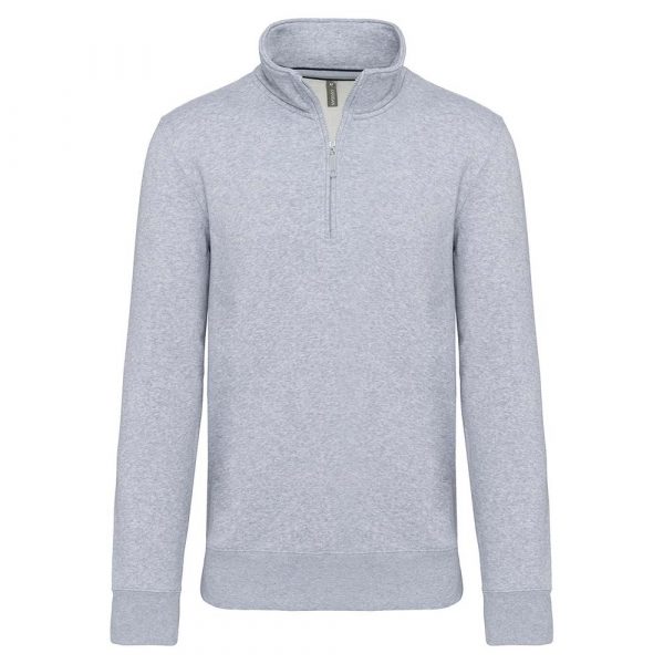 Sweat-shirt col zippé Kariban gris oxford