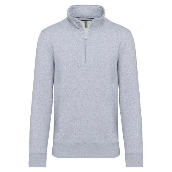 Sweat-shirt col zippé Kariban gris oxford