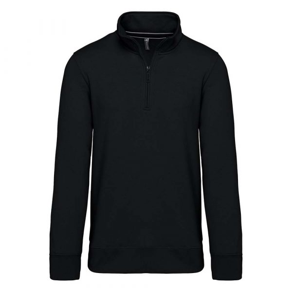 Sweat-shirt col zippé Kariban noir