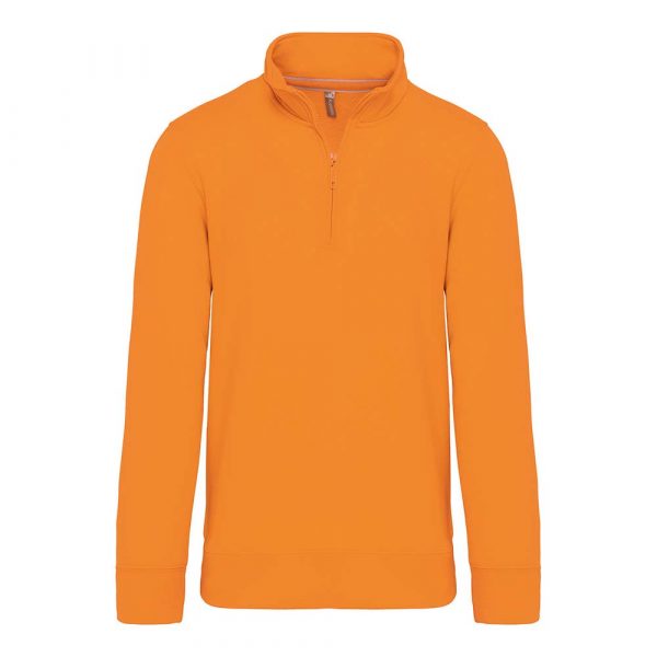 Sweat-shirt col zippé Kariban orange