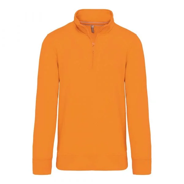 Sweat-shirt col zippé Kariban orange