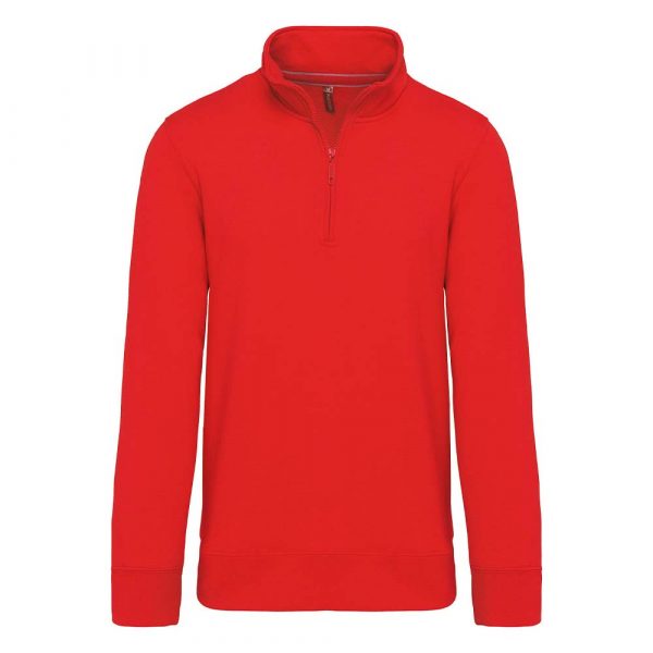 Sweat-shirt col zippé Kariban rouge