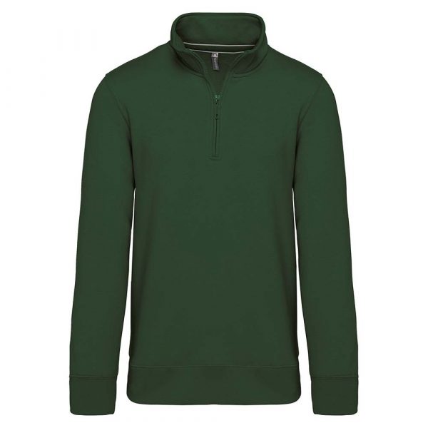 Sweat-shirt col zippé Kariban vert