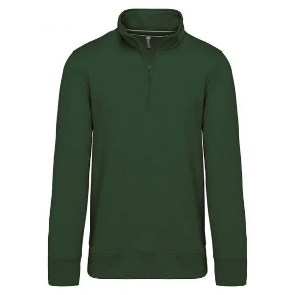 Sweat-shirt col zippé Kariban vert
