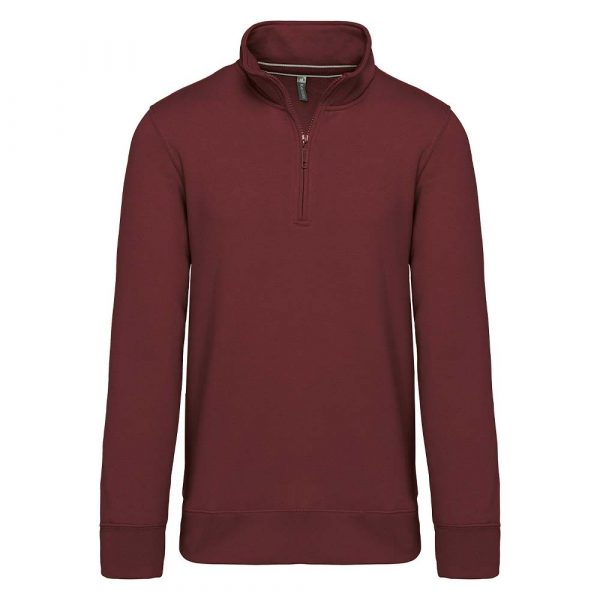 Sweat-shirt col zippé Kariban vin