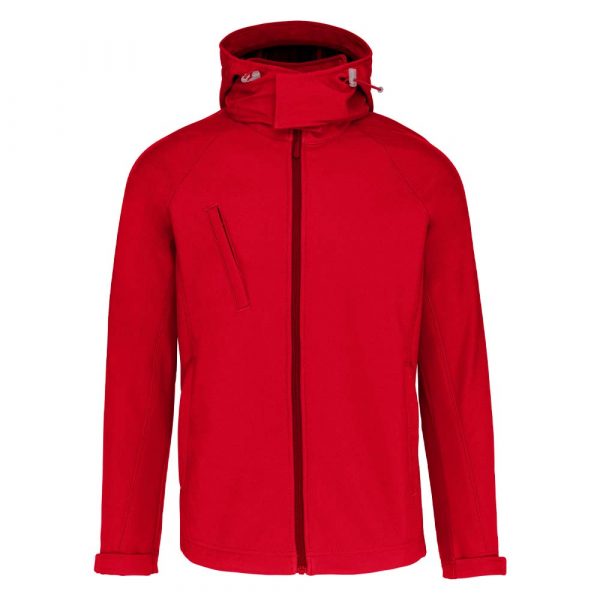 Veste softshell à capuche amovible Kariban rouge