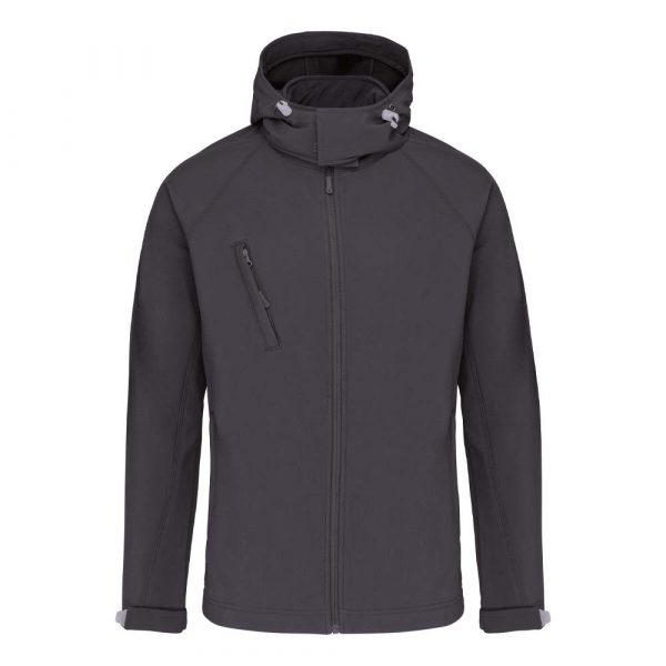 Veste softshell à capuche amovible Kariban gris