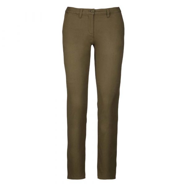 Pantalon chino femme Kariban kaki