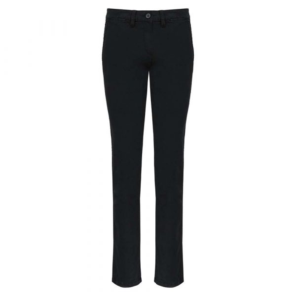 Pantalon chino femme Kariban noir