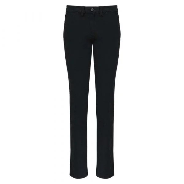 Pantalon chino femme Kariban noir