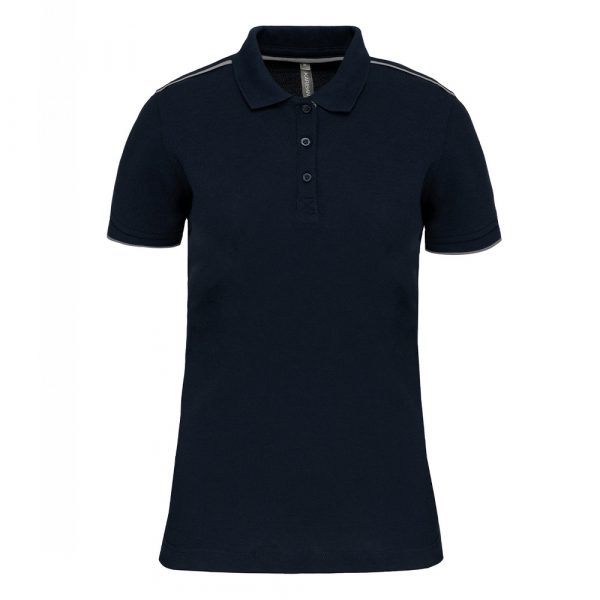 Polo DayToDay contrasté manches courtes femme navy silver