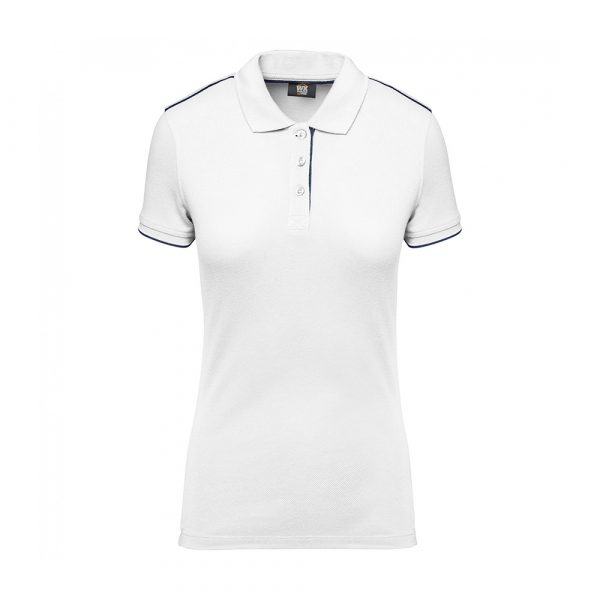 Polo DayToDay contrasté manches courtes femme white