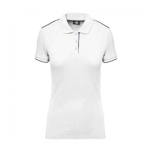 Polo DayToDay contrasté manches courtes femme white