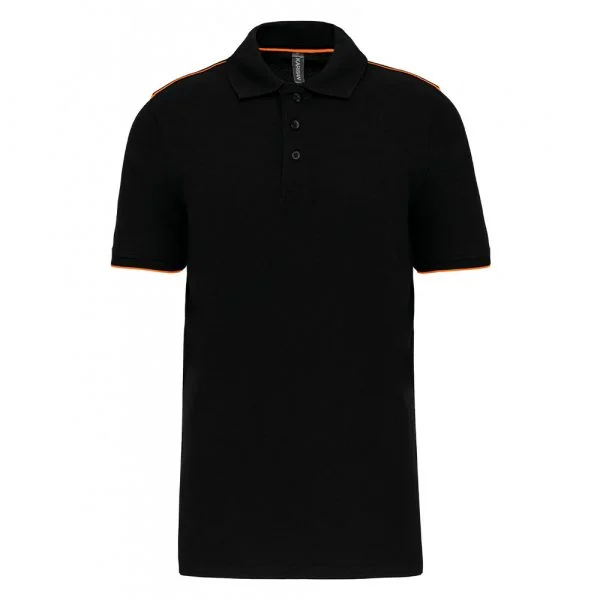 polo-daytoday-contraste-manches-courtes-homme-black-orange Polo DayToDay contrasté manches courtes homme black orange