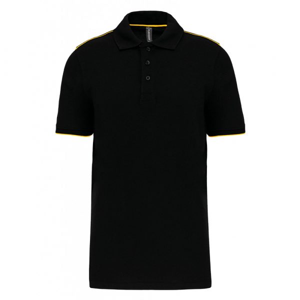 Polo DayToDay contrasté manches courtes homme black yellow