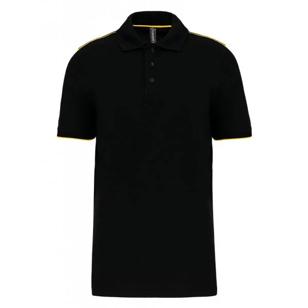 polo-daytoday-contraste-manches-courtes-homme-black-yellow Polo DayToDay contrasté manches courtes homme black yellow