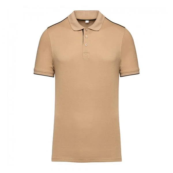 polo-daytoday-contraste-manches-courtes-homme-camel Polo DayToDay contrasté manches courtes homme camel