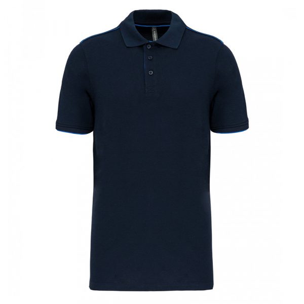 Polo DayToDay contrasté manches courtes homme navy light royal blue