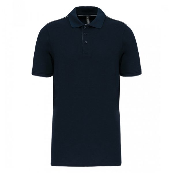 Polo DayToDay contrasté manches courtes homme navy silver