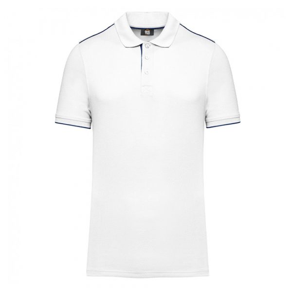 Polo DayToDay contrasté manches courtes homme white