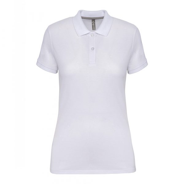 Polo manches courtes femme blanc