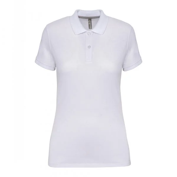 Polo manches courtes femme blanc