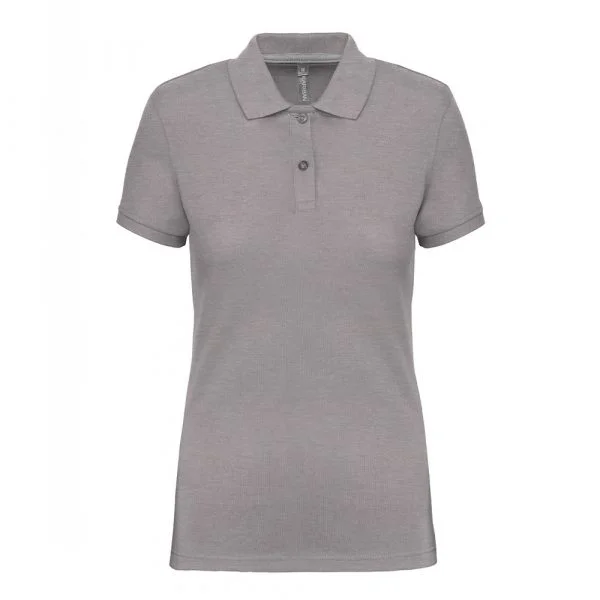 Polo manches courtes femme gris oxfort