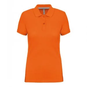 Polo manches courtes femme orange
