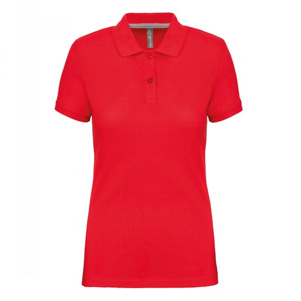 Polo manches courtes femme rouge