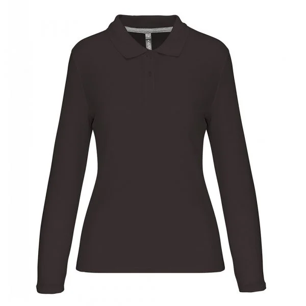 polo-manches-longues-femme-gris-fonce Polo manches longues femme gris foncé