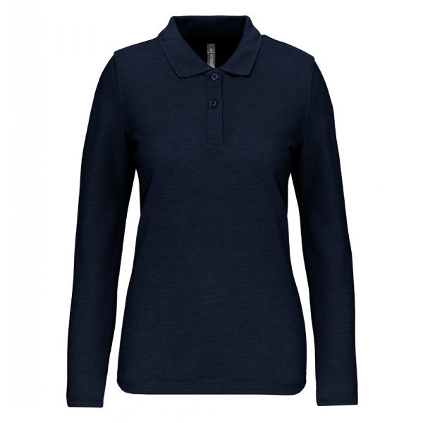 Polo manches longues femme marine