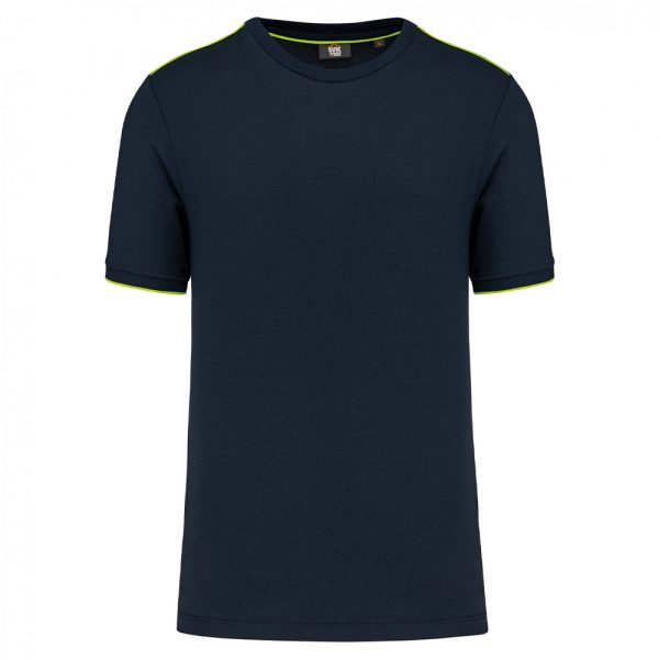 T-shirt WK DayToDay manches courtes navy fluorescent yellow