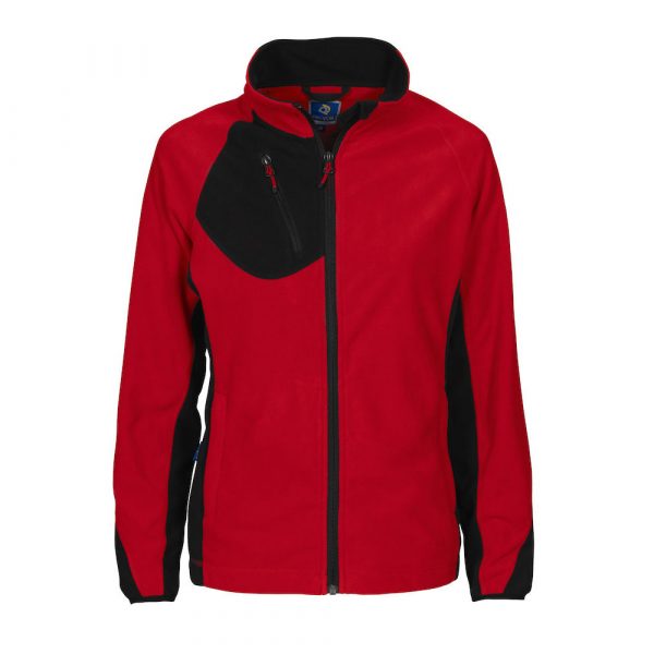 Veste femme micropolaire contrastée Prio rouge