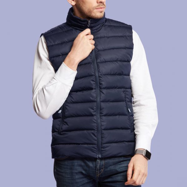 Bodywarmer doudoune unisexe sans manches bleu marine