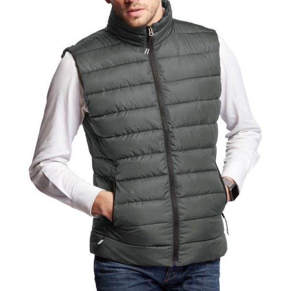 Bodywarmer doudoune unisexe sans manches gris