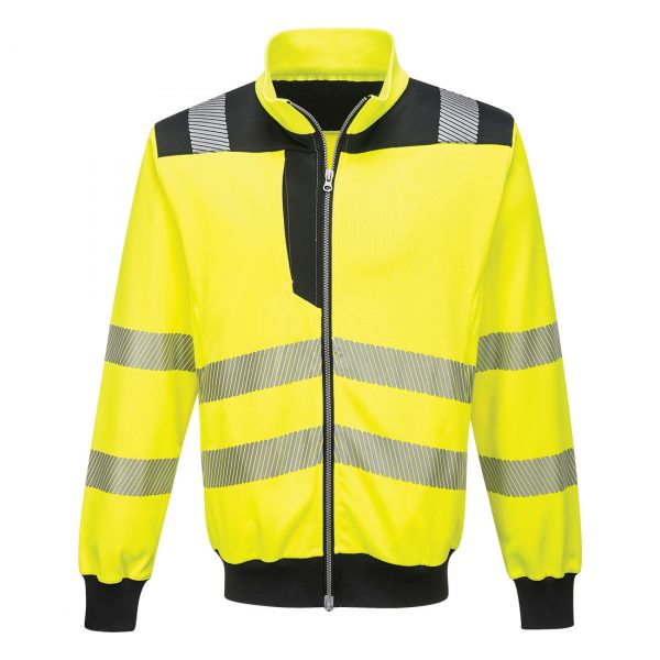 Sweatshirt zippé hv Portwest jaune