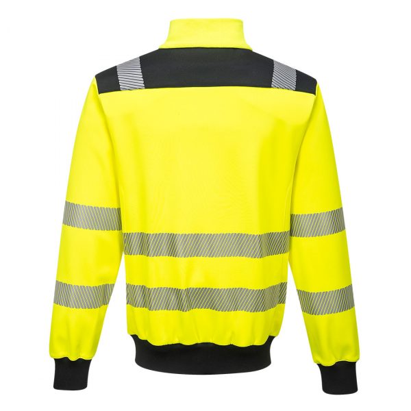 Sweatshirt zippé hv Portwest jaune dos