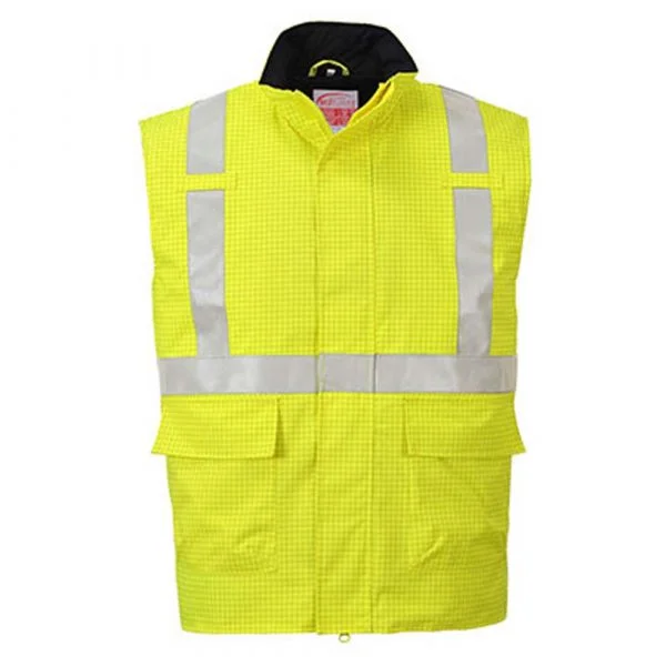 Bodywarmer PORTWEST Hi-Vis Bizflame antistatique et FR jaune