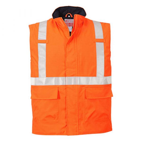 Bodywarmer PORTWEST Hi-Vis Bizflame antistatique et FR orange