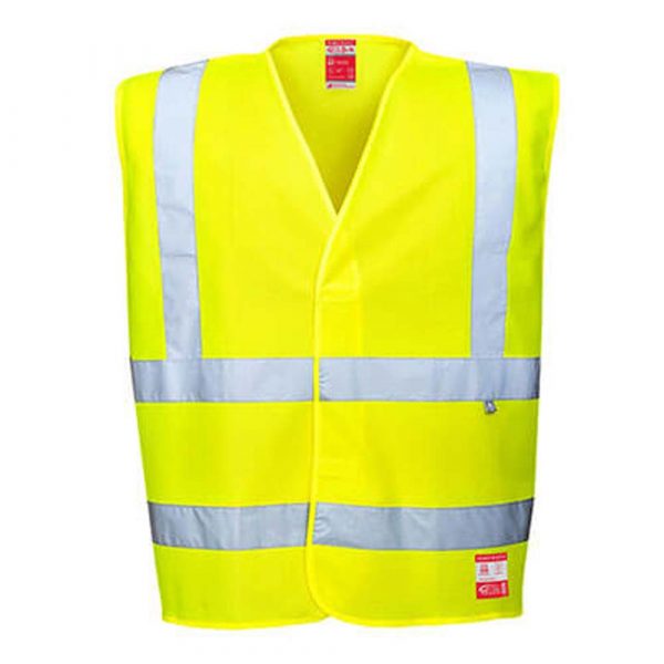 Gilet PORTWEST HV antistatique et flamme résistant jaune