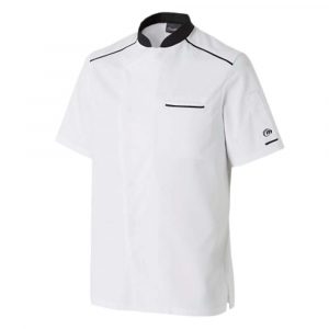 Veste de cuisine MOLINEL Néospirit Homme manches courtes blanc noir