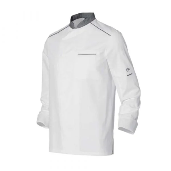 veste-de-cuisine-molinel-neospirit-homme-manches-longues-blanc-gris Veste de cuisine MOLINEL Néospirit Homme manches longues blanc/gris
