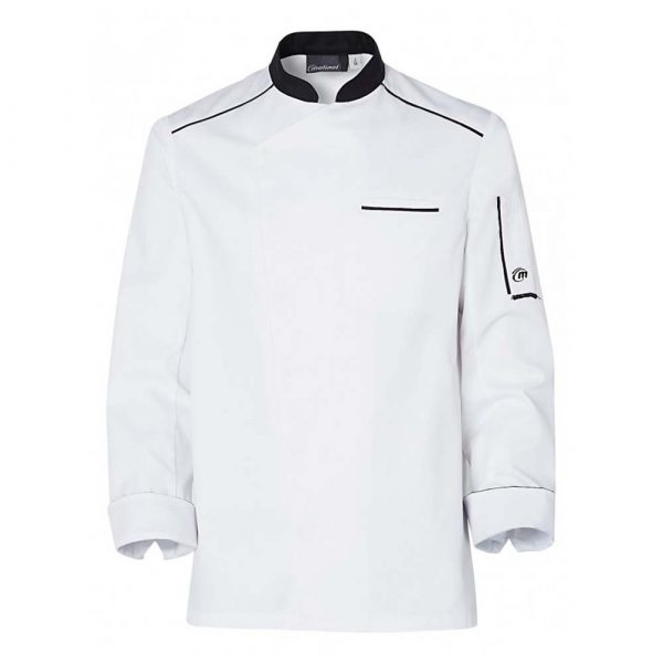 Veste de cuisine MOLINEL Néospirit Homme manches longues blanc/noir