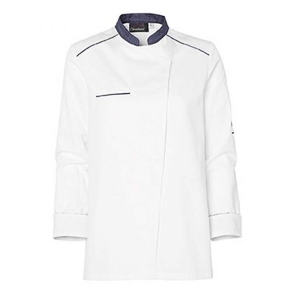 Veste de cuisine Molinel Néospirit Femme manches longues blanc bleu