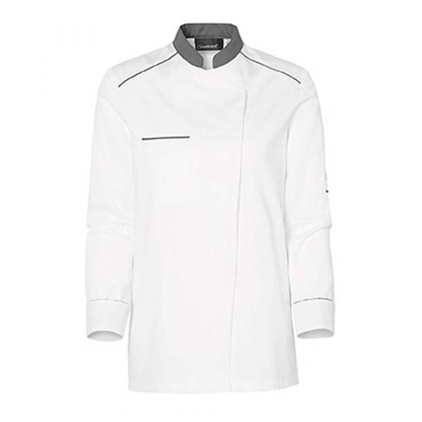 Veste de cuisine Molinel Néospirit Femme manches longues blanc gris