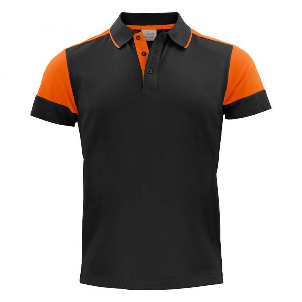 Polo PRINTER Prime noir-orange